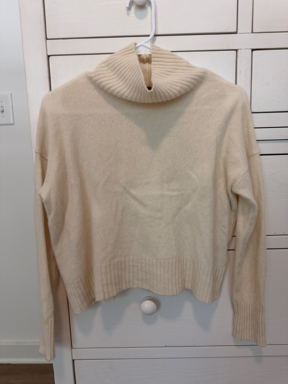 Free People Cream Turtleneck Cashmere Sweater